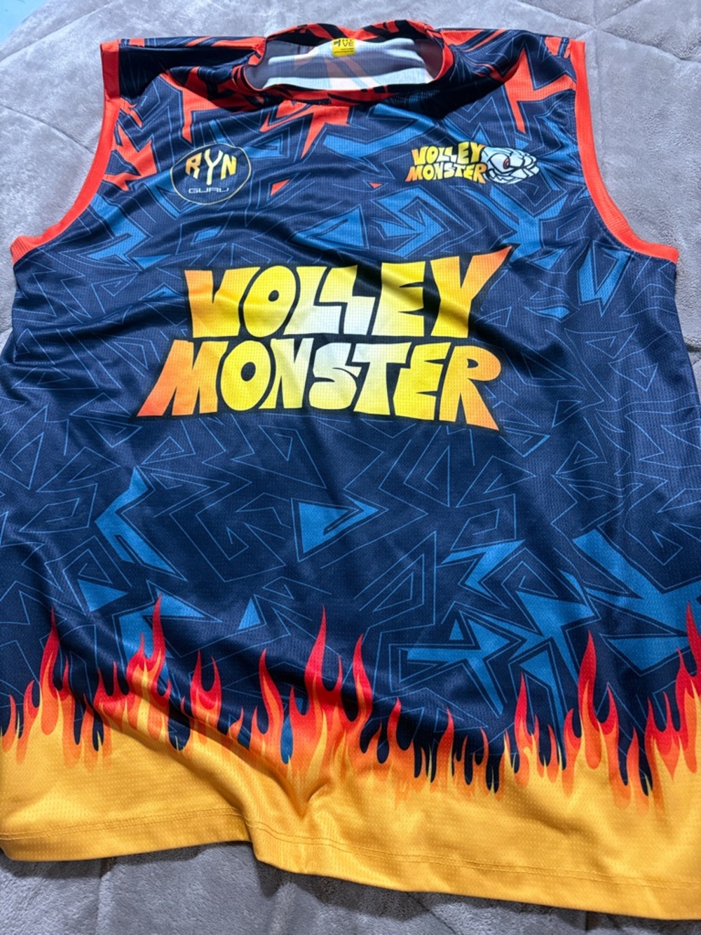 Volley Monster Sleeveless Team Jersey - Navy & Yellow